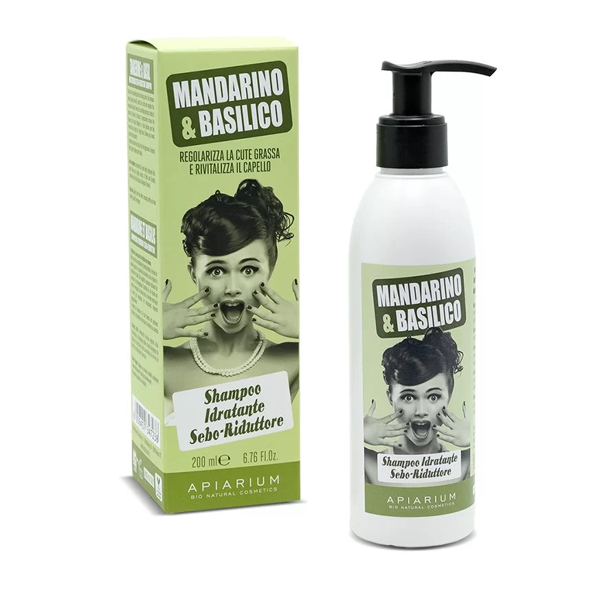 Shampoo idratante sebo-riduttore MANDARINO E  BASILICO